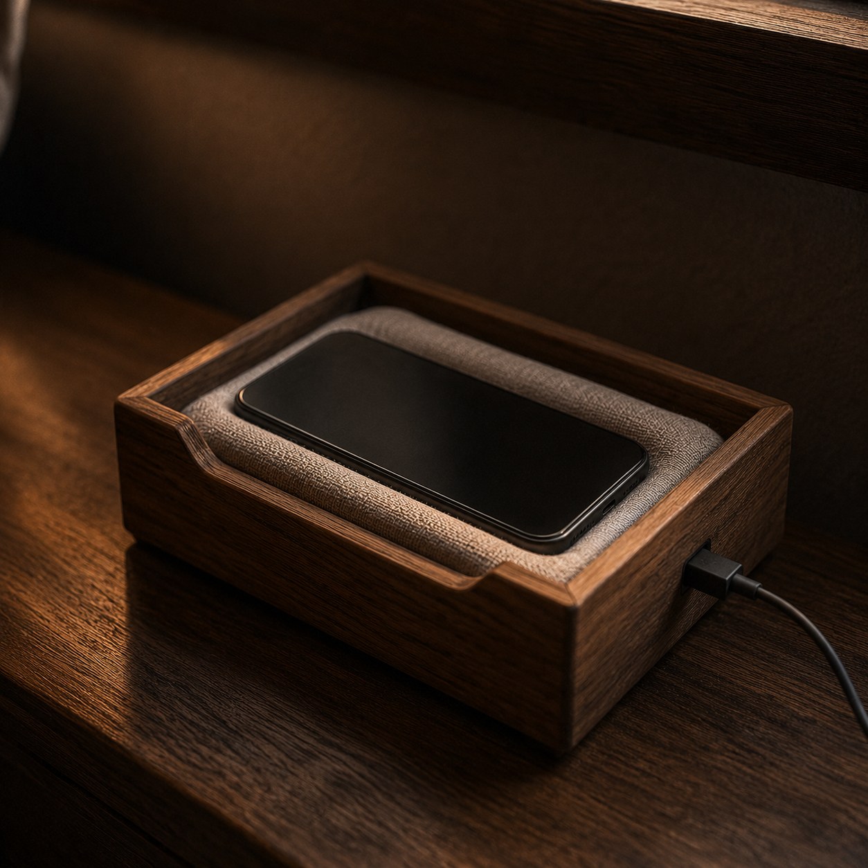 Phone bed on the far side